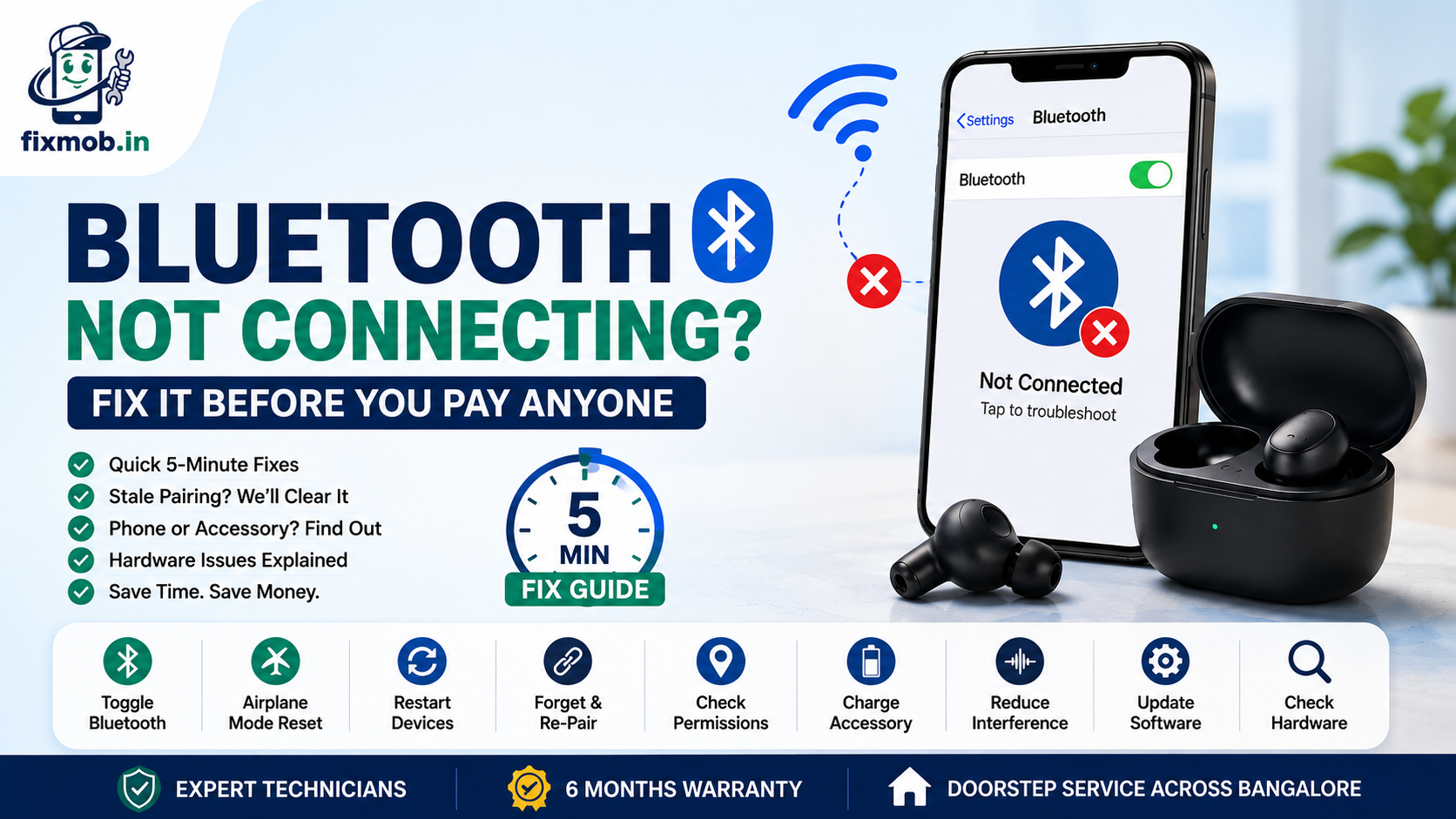 Bluetooth Not Connecting? Fix It Before You Pay Anyone