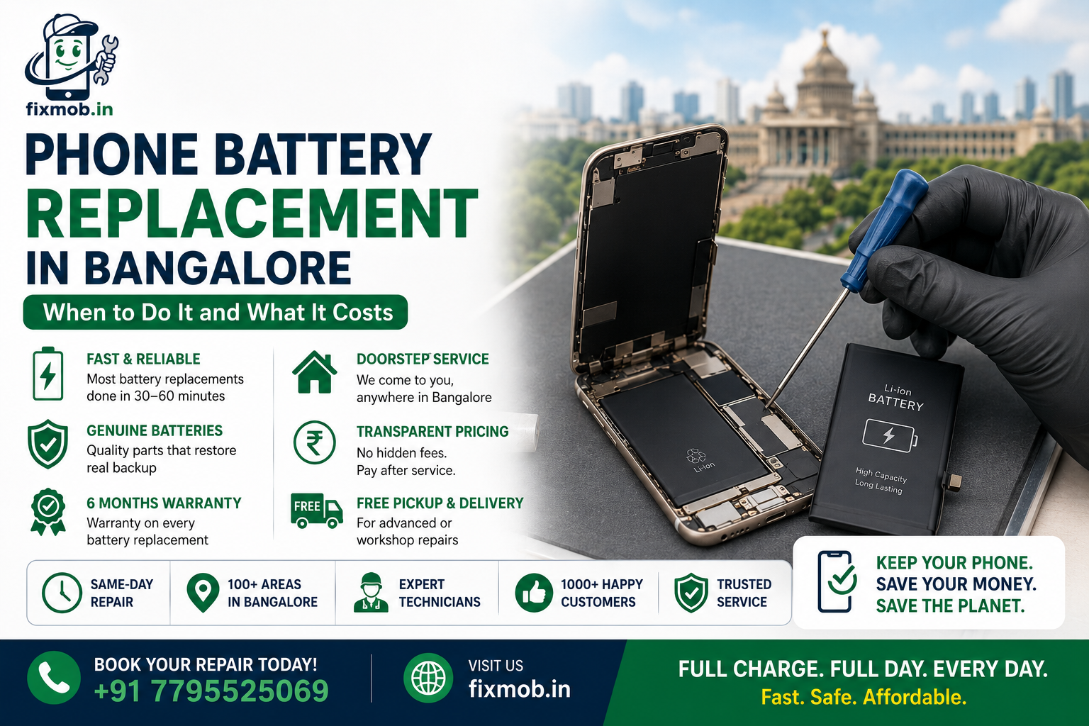 Phone Battery Replacement in Bangalore: When to Do It and What It Costs