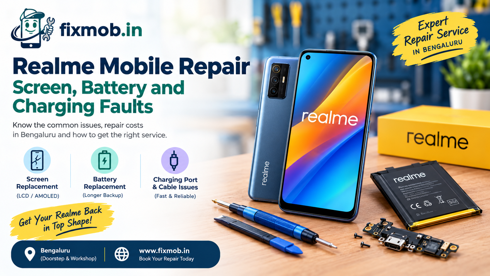 Realme Mobile Repair: Screen, Battery and Charging Faults