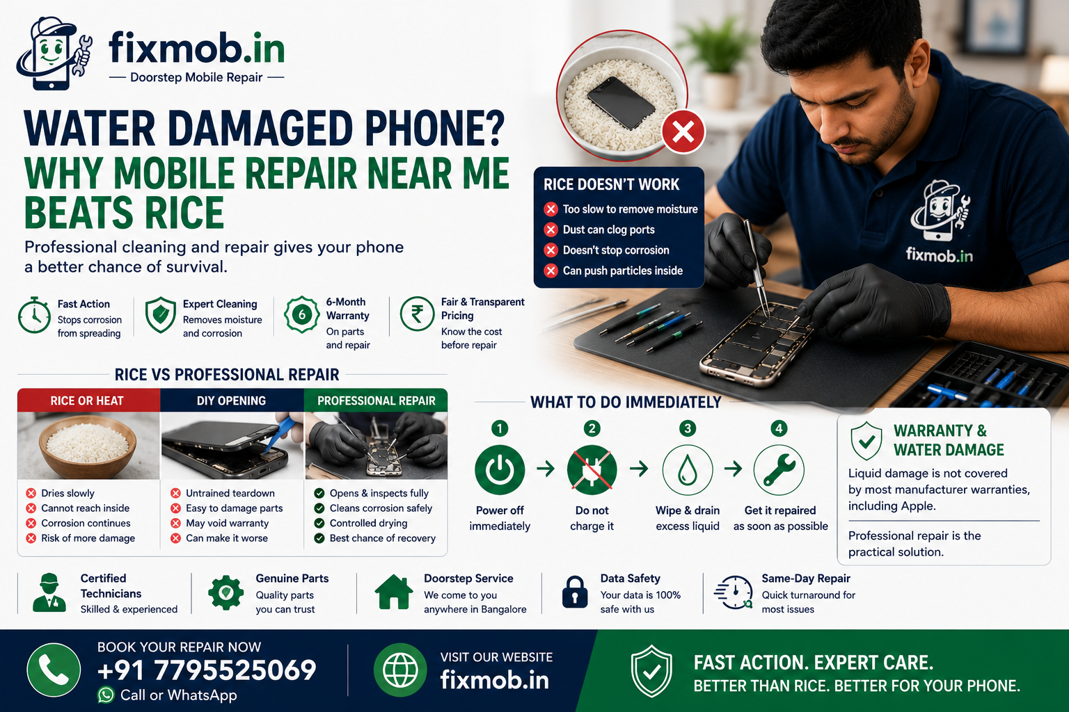 Water Damaged Phone? Why Mobile Repair Near Me Beats Rice